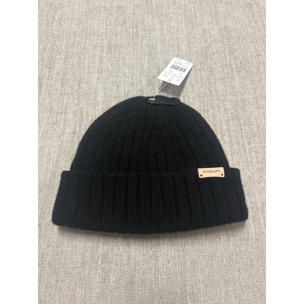 NEW Melin All Day Thermal Beanie Black Wool Cashmere Blend Ribbed Knit Hat OSFM